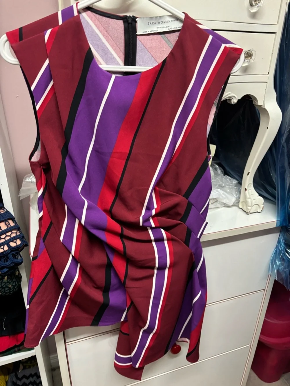 Zara Multicolor Striped Sleeveless Dress Top - Picture 1 of 3